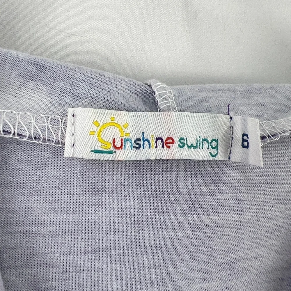 Sunshine Swing - Girl’s Hooded Top - Size 6 Purple Unicorn - Kangaroo Pocket - Picture 4 of 10